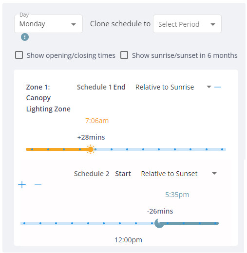 online lighting and equipment schedules