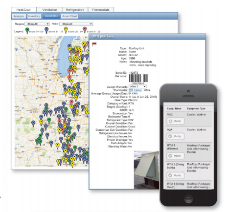 SiteSage Assets screens and mobile view