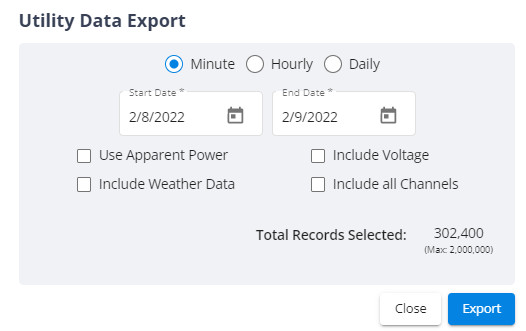 energy data export