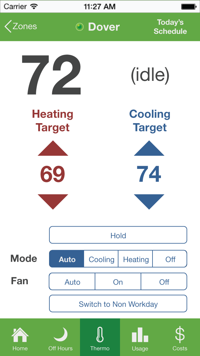 SiteSage smartphone app for controlling thermostats