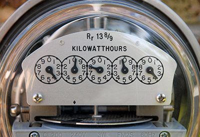 Case studies title over electric meter